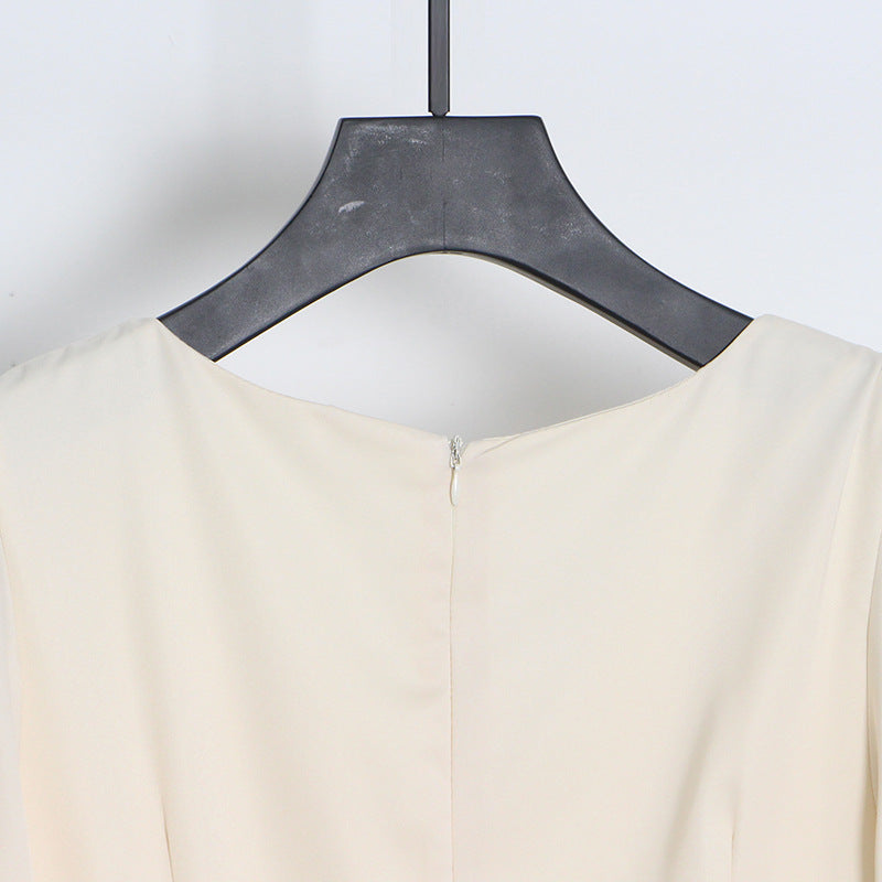 Celebrity Style Apricot Beaded Long Dress