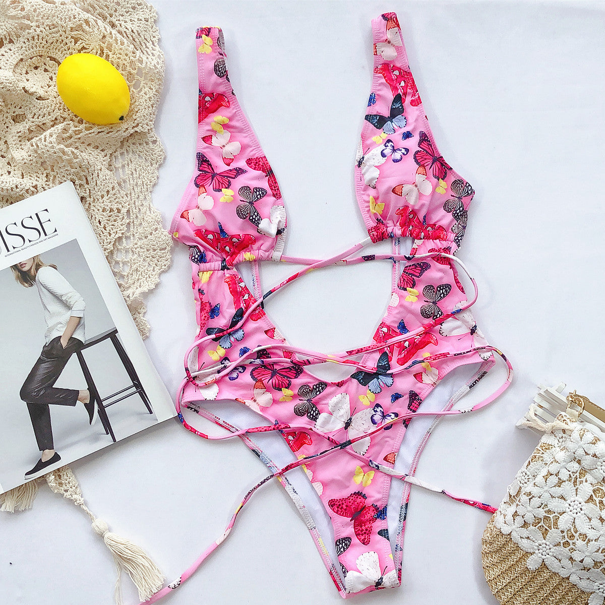 Deep Plunge Cutout One Piece Women's Swimsuit