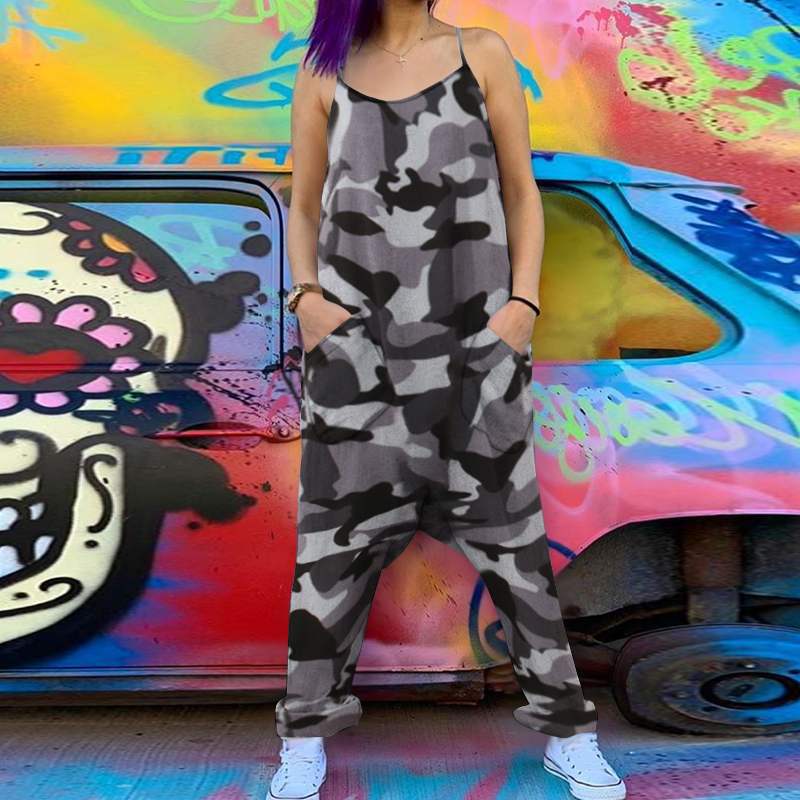 Fashion Women's Camouflage Suspenders Jumpsuit