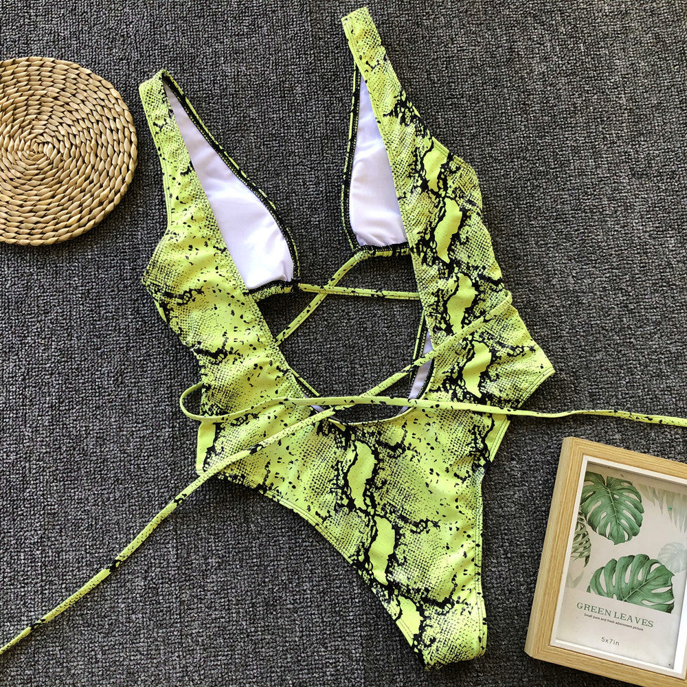 Deep Plunge Cutout One Piece Women's Swimsuit