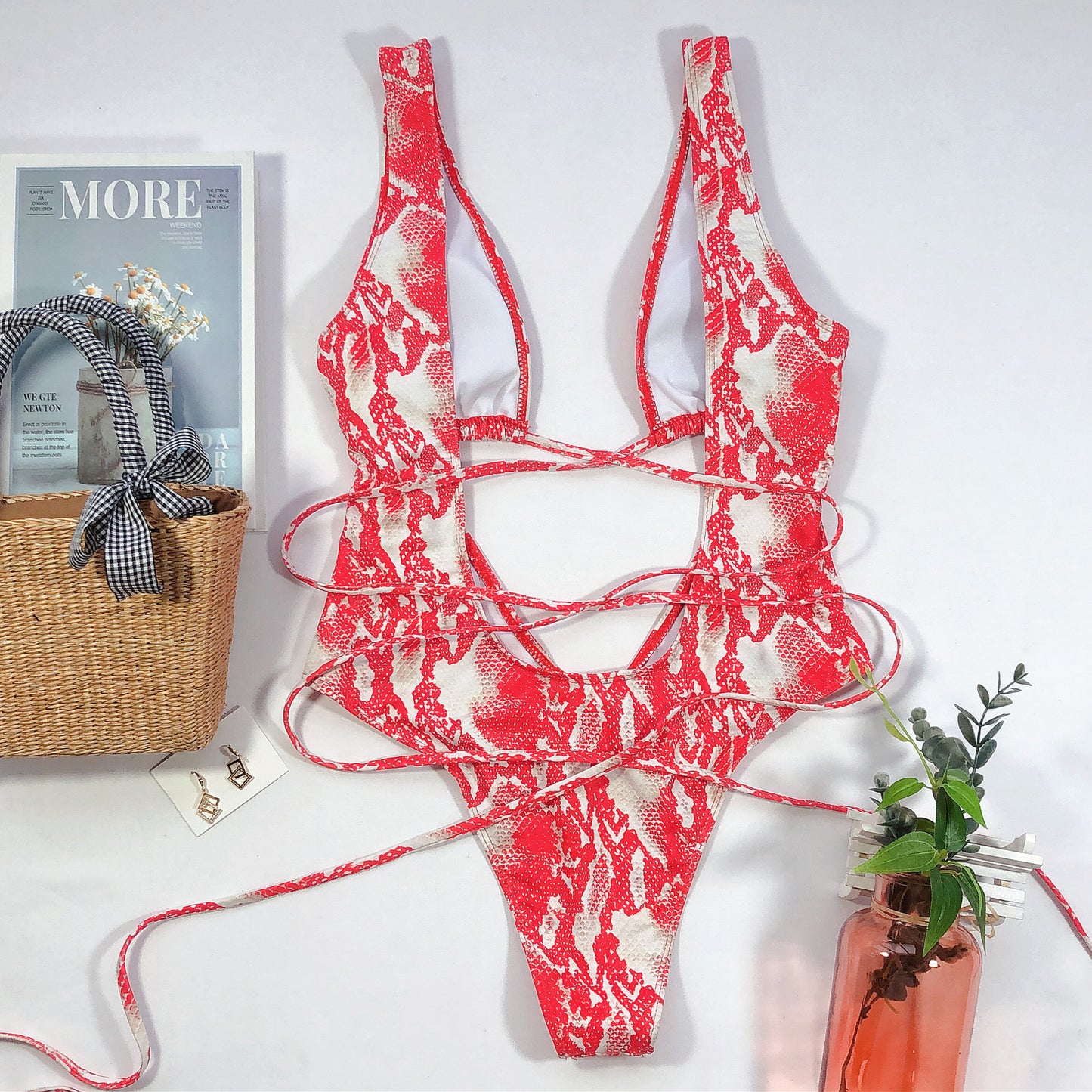 Deep Plunge Cutout One Piece Women's Swimsuit