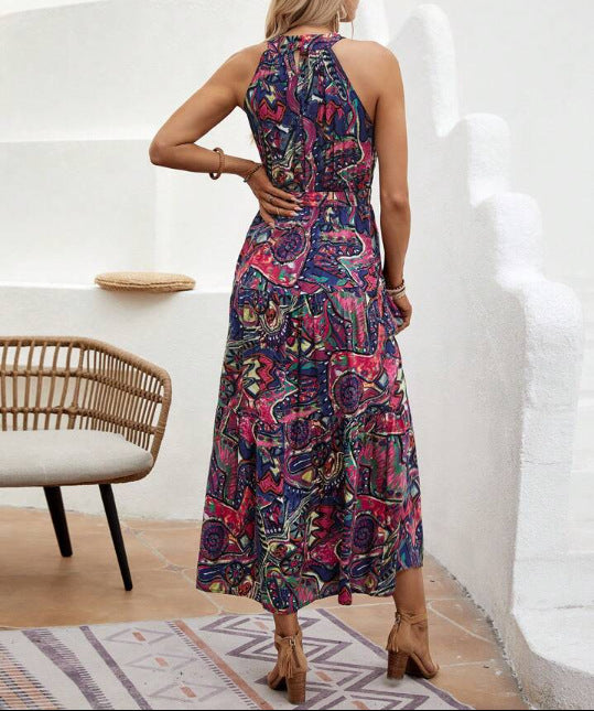 Graceful And Fashionable High Waist Dress Bohemian Dress
