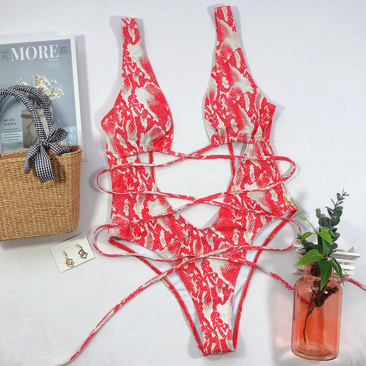 Deep Plunge Cutout One Piece Women's Swimsuit