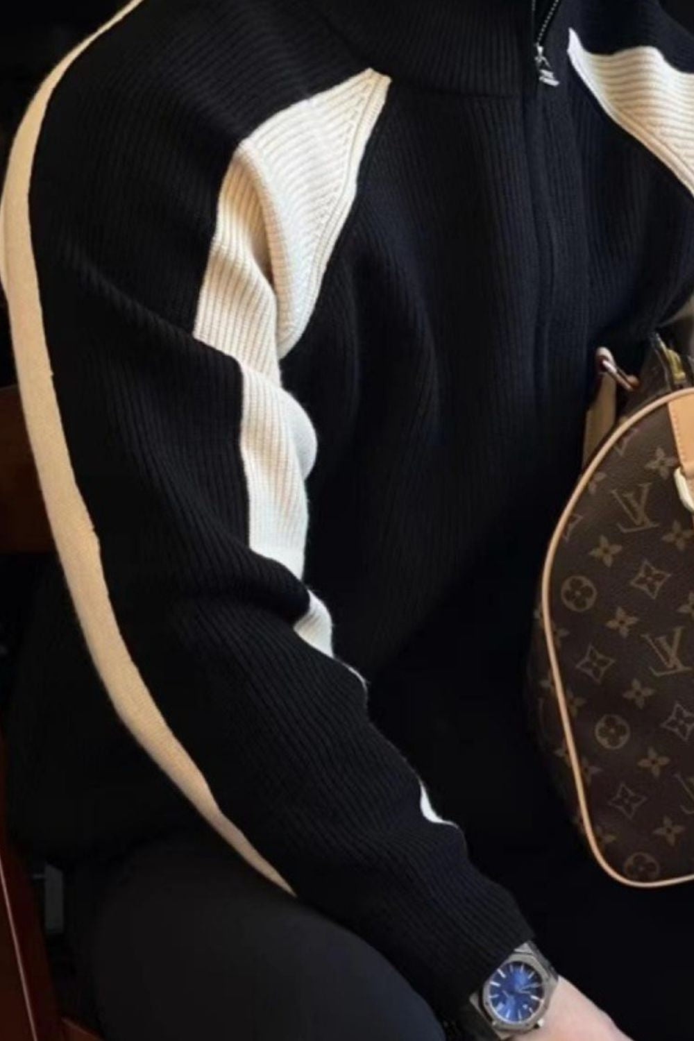 Men's Plus Size Zip Up Long Sleeve Cardigan