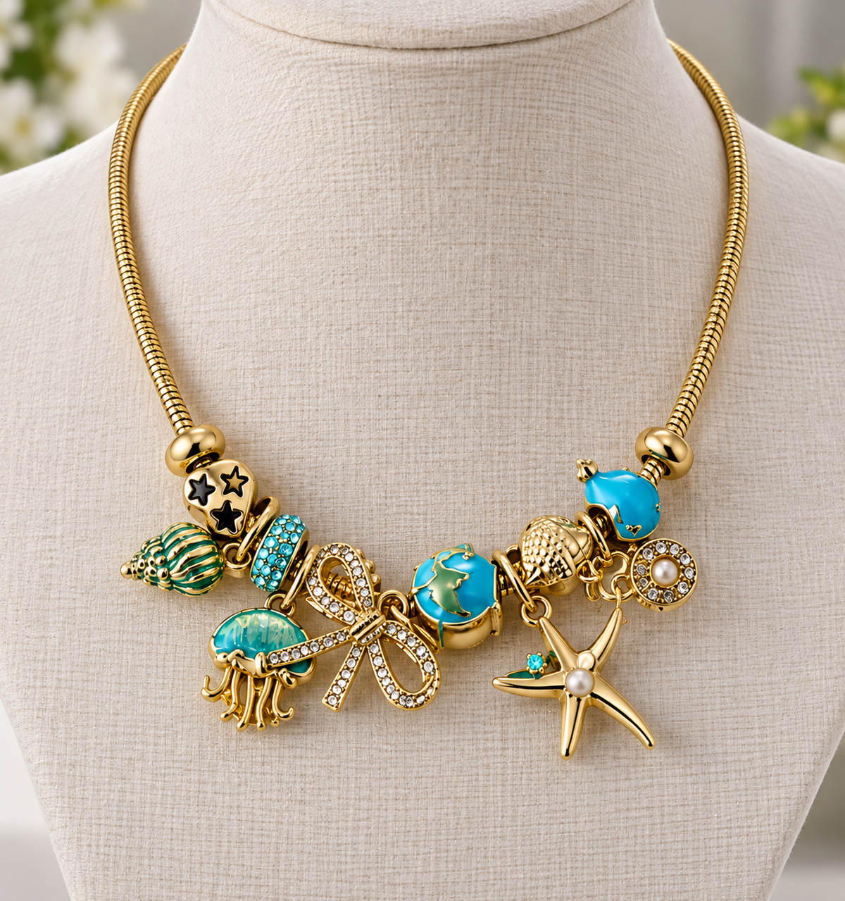 Ocean Sea Life Charm Necklace Pendant Beach Jewelry