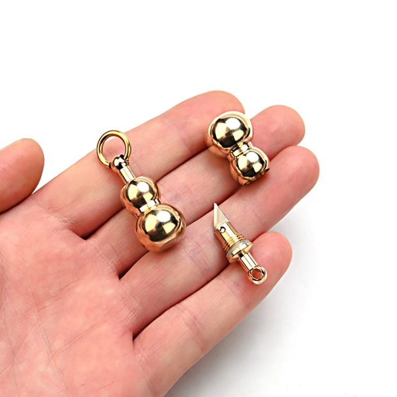 EDC Outdoor Knife Cutting Tool Brass Multi-tool Portable Mini Key Ring Pendant Tool Capsule Knife Tiny Cutting Tools