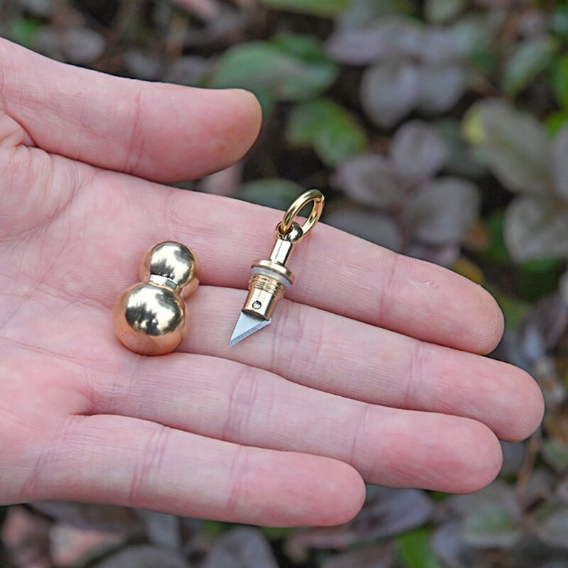 EDC Outdoor Knife Cutting Tool Brass Multi-tool Portable Mini Key Ring Pendant Tool Capsule Knife Tiny Cutting Tools