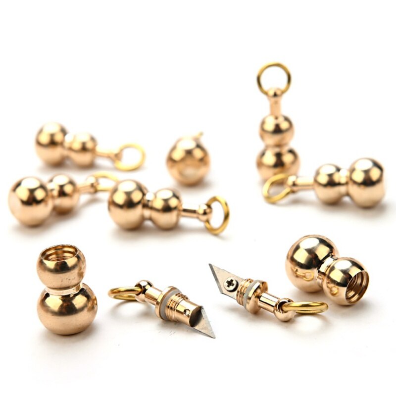 EDC Outdoor Knife Cutting Tool Brass Multi-tool Portable Mini Key Ring Pendant Tool Capsule Knife Tiny Cutting Tools