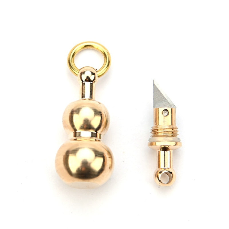 EDC Outdoor Knife Cutting Tool Brass Multi-tool Portable Mini Key Ring Pendant Tool Capsule Knife Tiny Cutting Tools