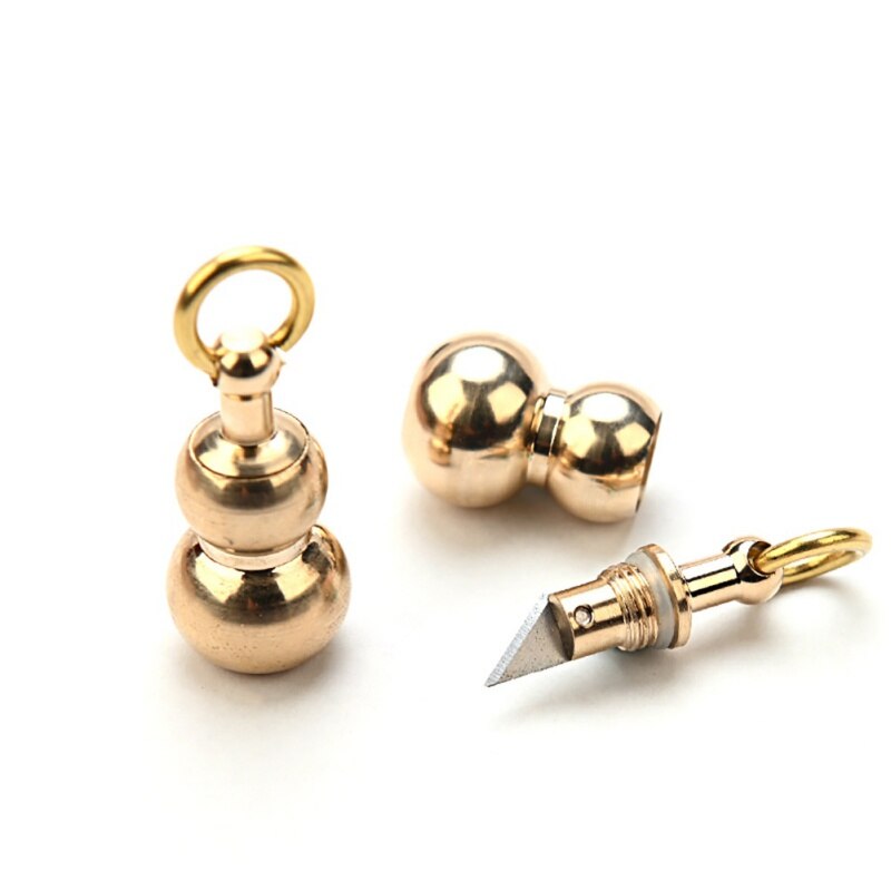 EDC Outdoor Knife Cutting Tool Brass Multi-tool Portable Mini Key Ring Pendant Tool Capsule Knife Tiny Cutting Tools