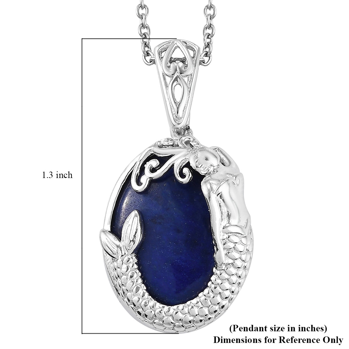 KARIS Lapis Lazuli Mermaid Pendant Necklace 20 Inches