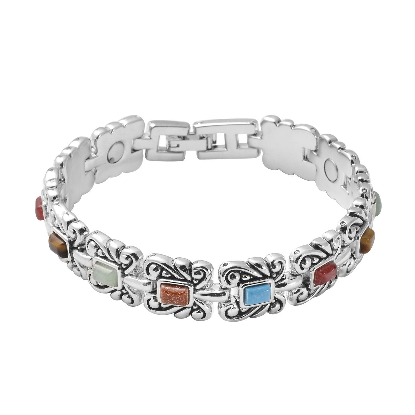 Southwestern Style Magnetic By Design Multi Gemstone Bracelet Unisex