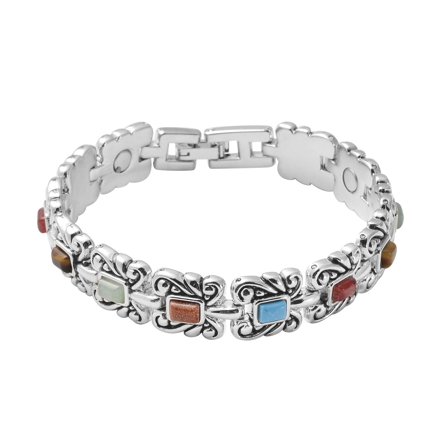 Southwestern Style Magnetic By Design Multi Gemstone Bracelet Unisex