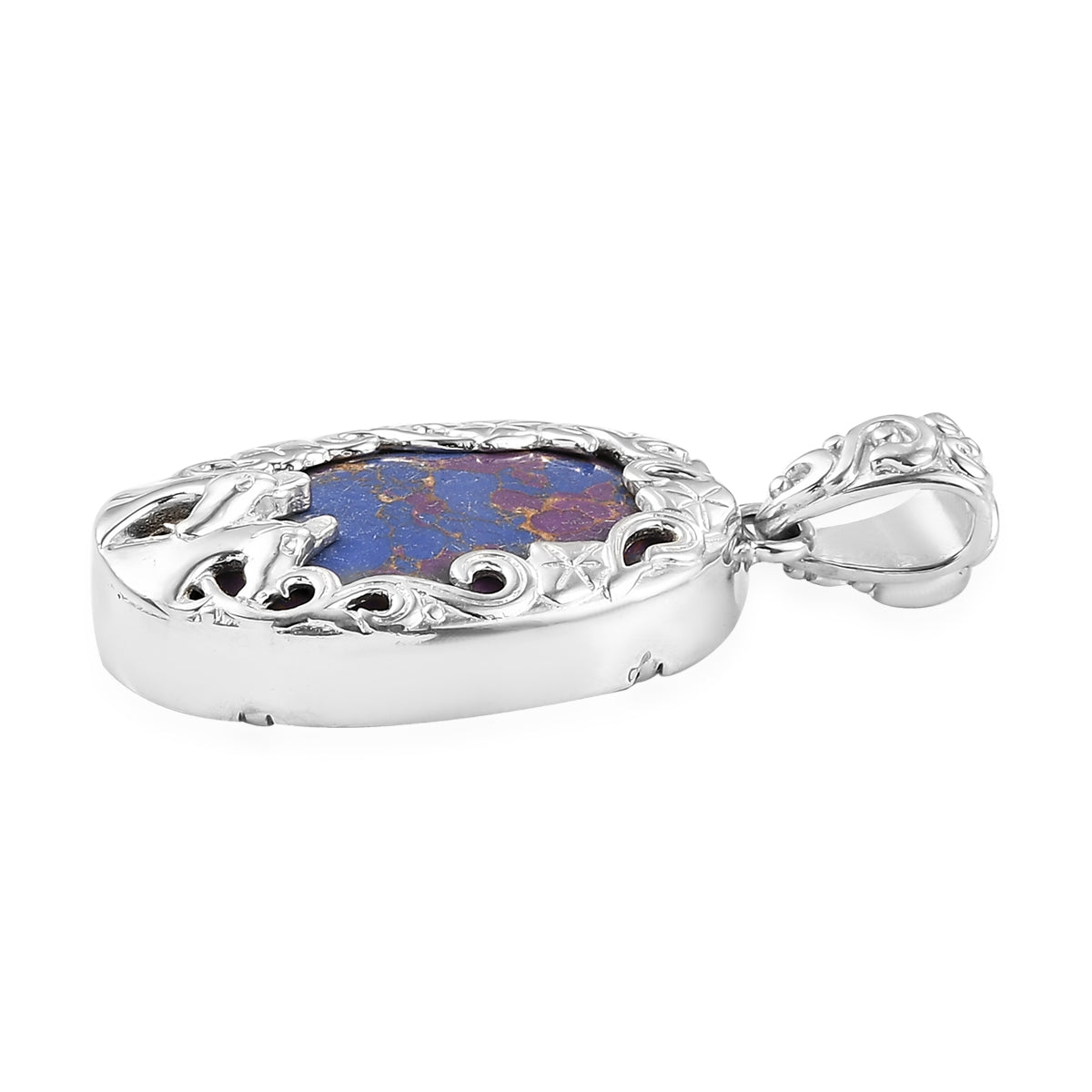 Mojave Purple Turquoise Solitaire Pendant in Platinum