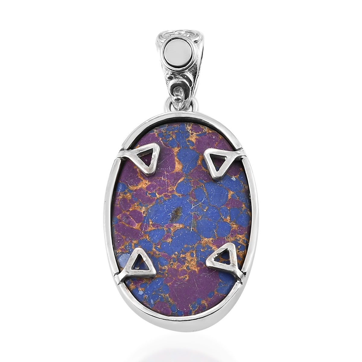 Mojave Purple Turquoise Solitaire Pendant in Platinum