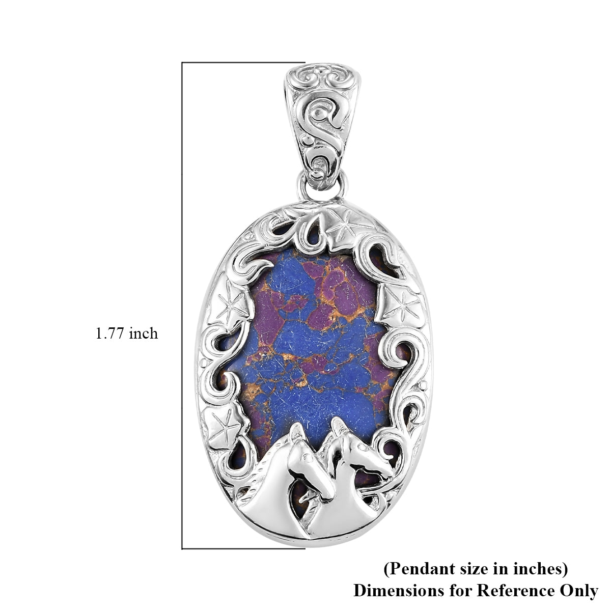Mojave Purple Turquoise Solitaire Pendant in Platinum