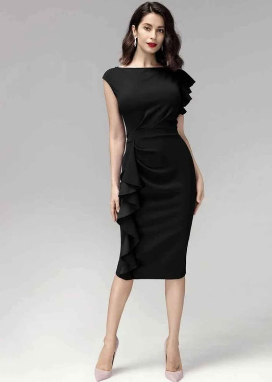 Sleeveless Ruffled Women's Pencil Dress Size Large NWT