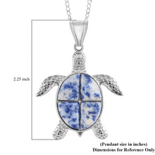 Load image into Gallery viewer, Sodalite Turtle Pendant Necklace 18 Inches
