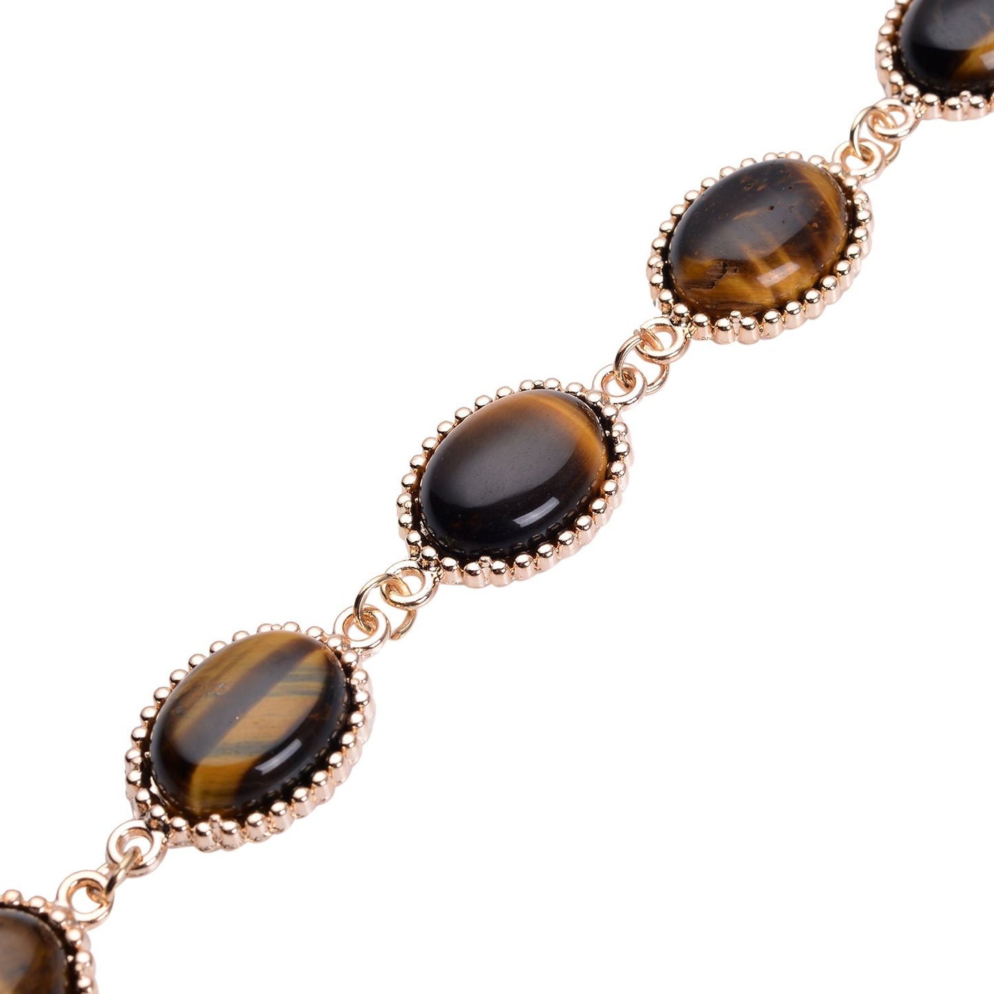 South African Yellow Tiger's Eye 5 Stone Bracelet (7.50-9.0In) and Dangle Earrings