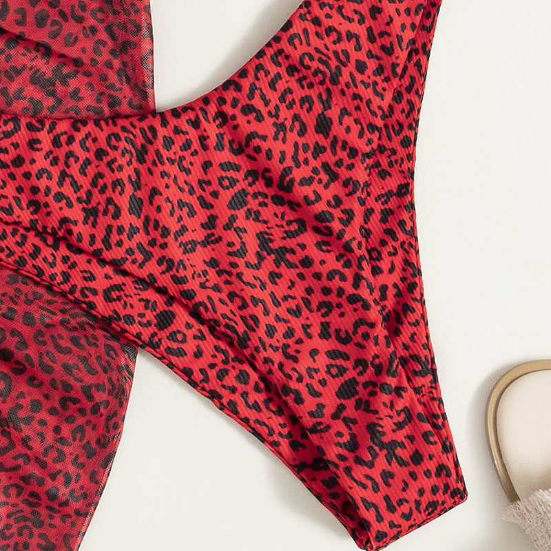 Three-piece Floral Bikini Beach Coverup