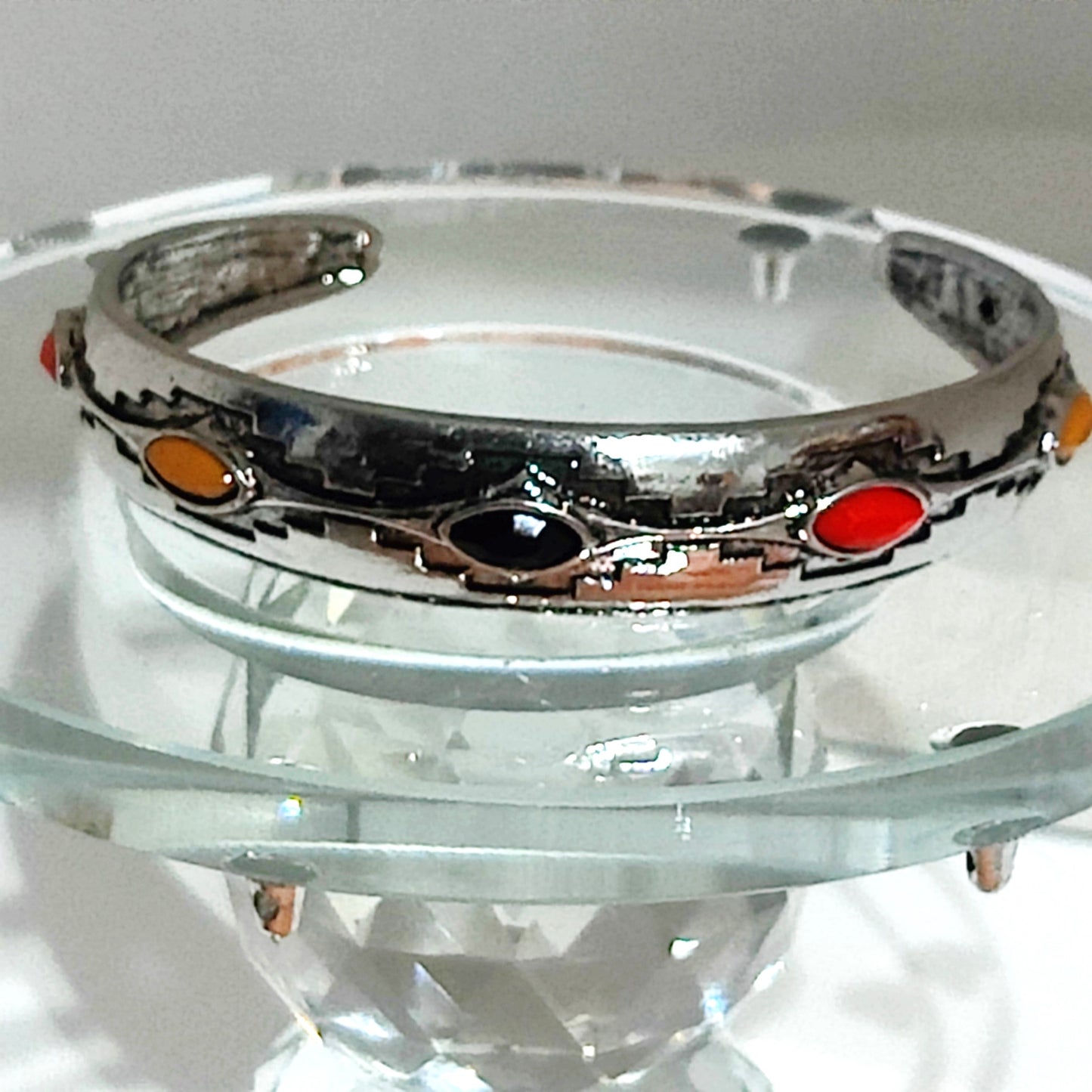 Tribal Navajo Stretch Vintage Crystal Leather Bracelets