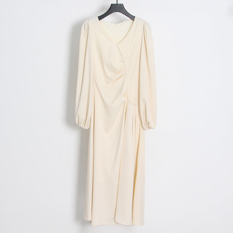 Celebrity Style Apricot Beaded Long Dress