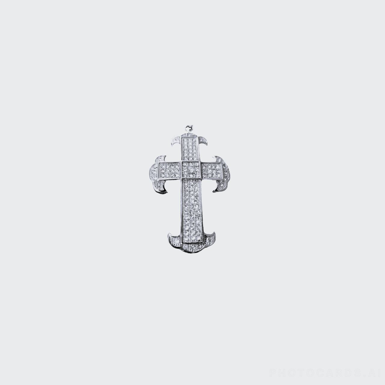 Men's Silver Crystal Cross Success