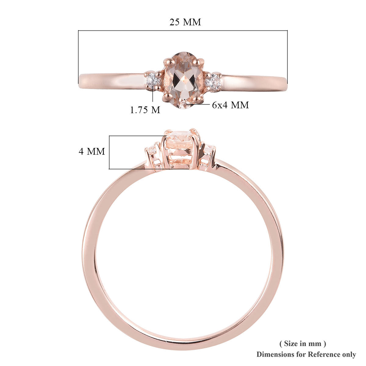 Premium Marropino Morganite Ring Size 9