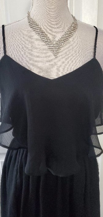 Chiffon Hi Lo Black Cutout Dress Size Small