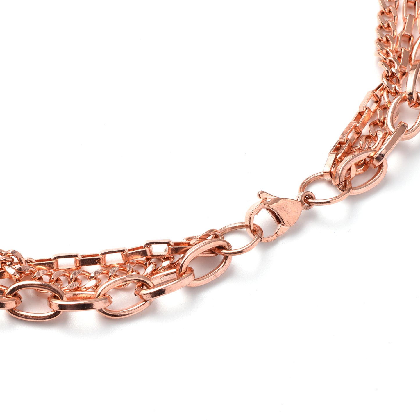 Triple Strand Layered Chain Necklace 20 Inches