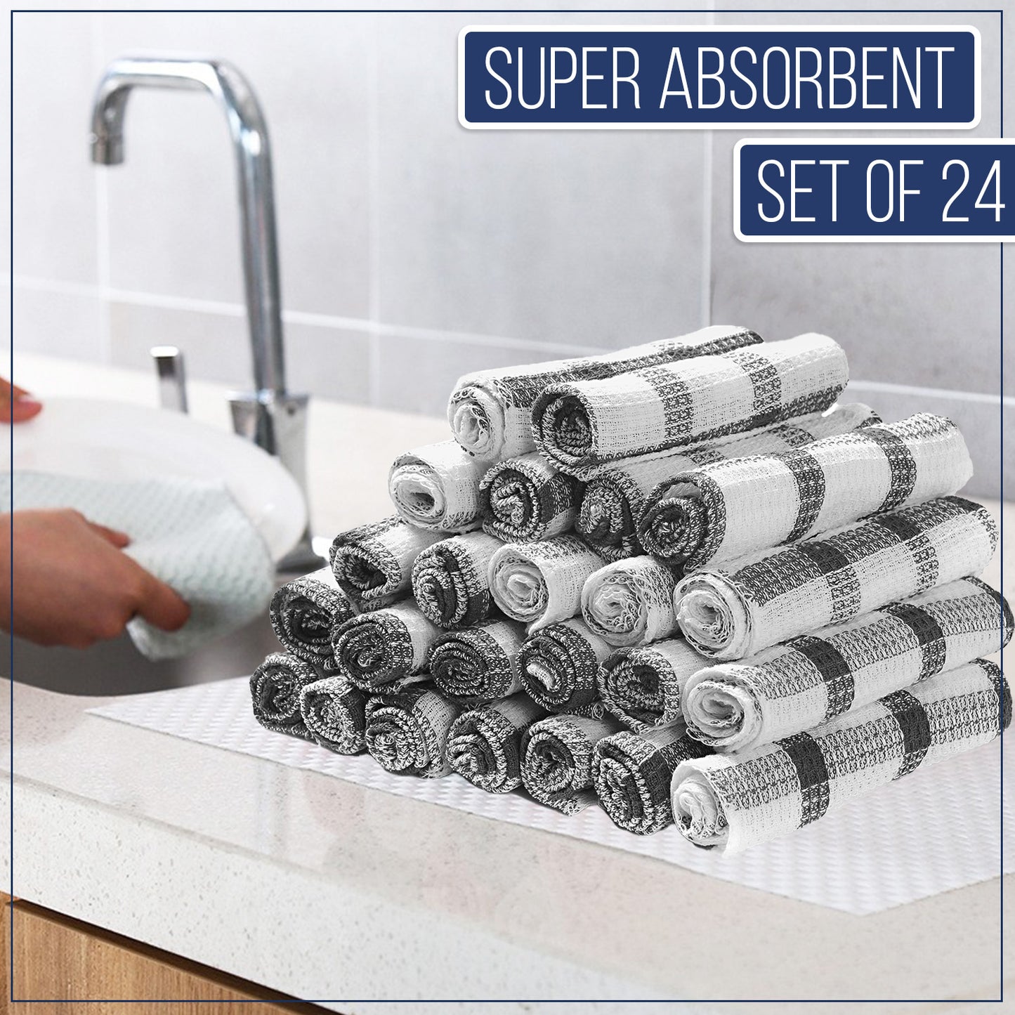 Set of 24 100% Cotton Dish Cloths