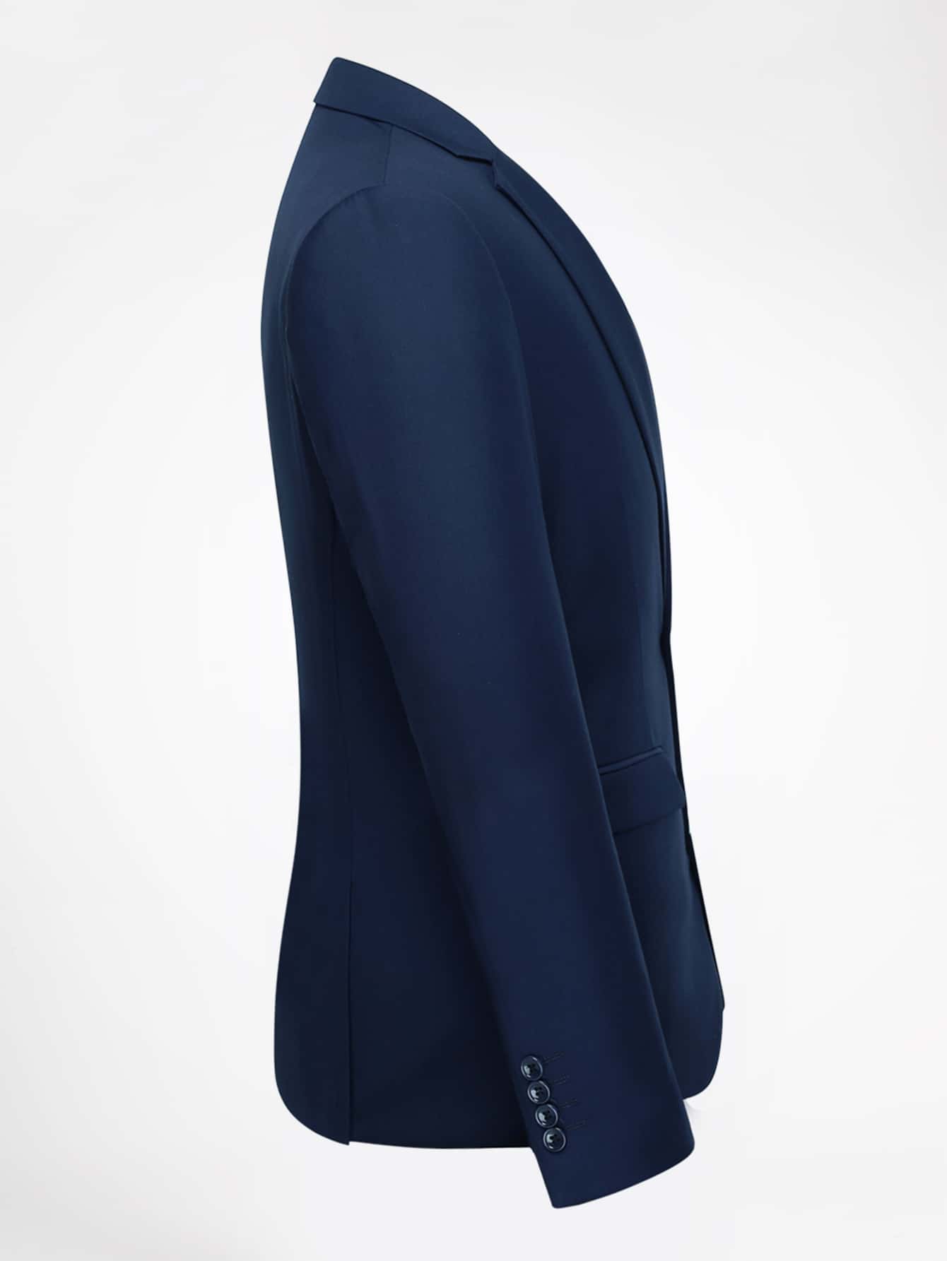 CLOUDSTYLE Men Single Button Blazer & Pants Suit Set