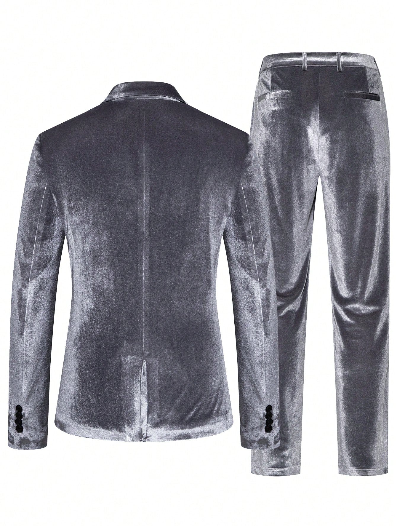 Manfinity AFTRDRK Men Colorblock Lapel Collar Velvet Blazer & Pants