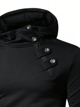 Load image into Gallery viewer, Manfinity LEGND Men Button Detail Hooded Sweatshirt
