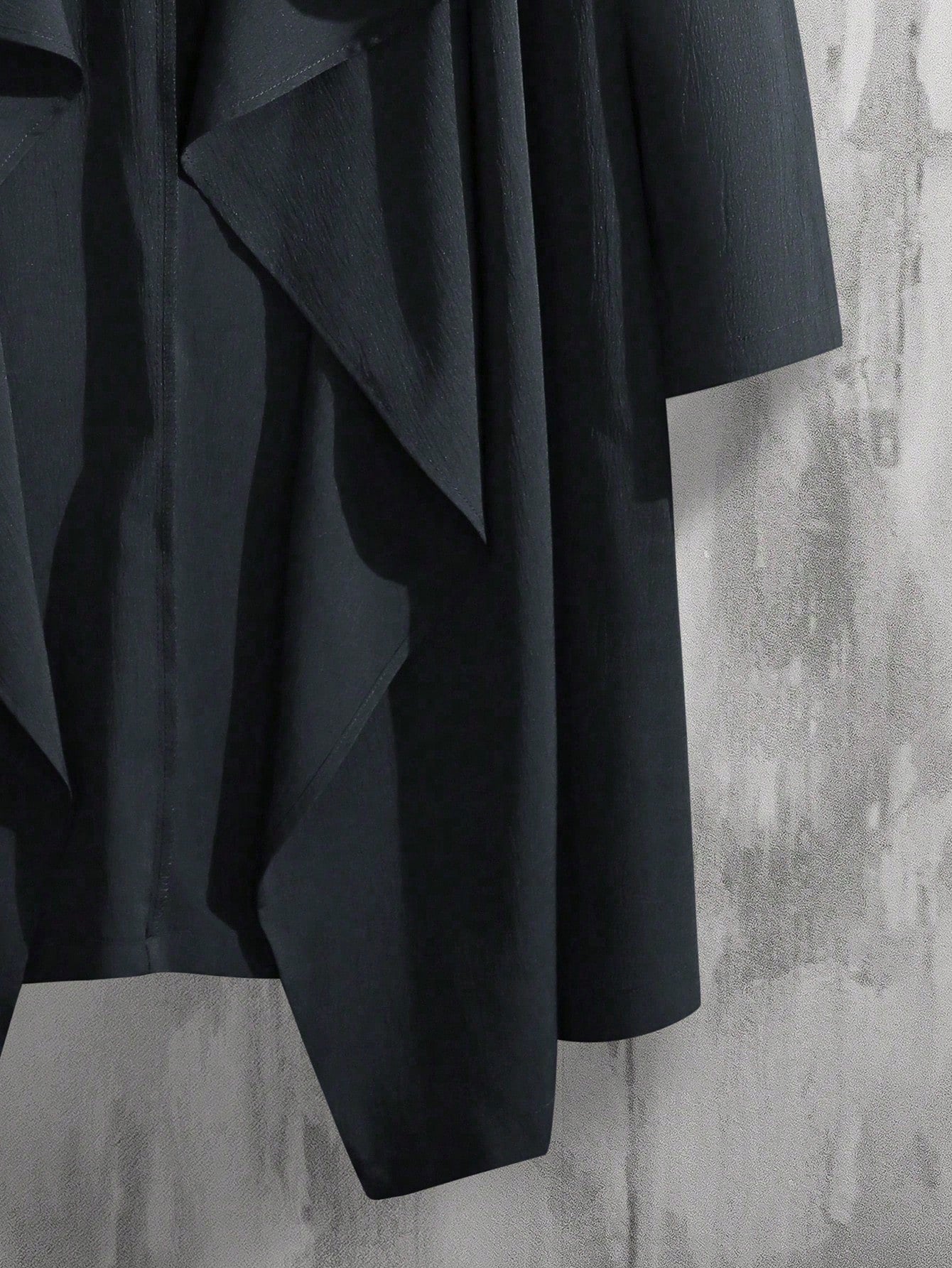 Manfinity EMRG Men Waterfall Collar Open Front Coat