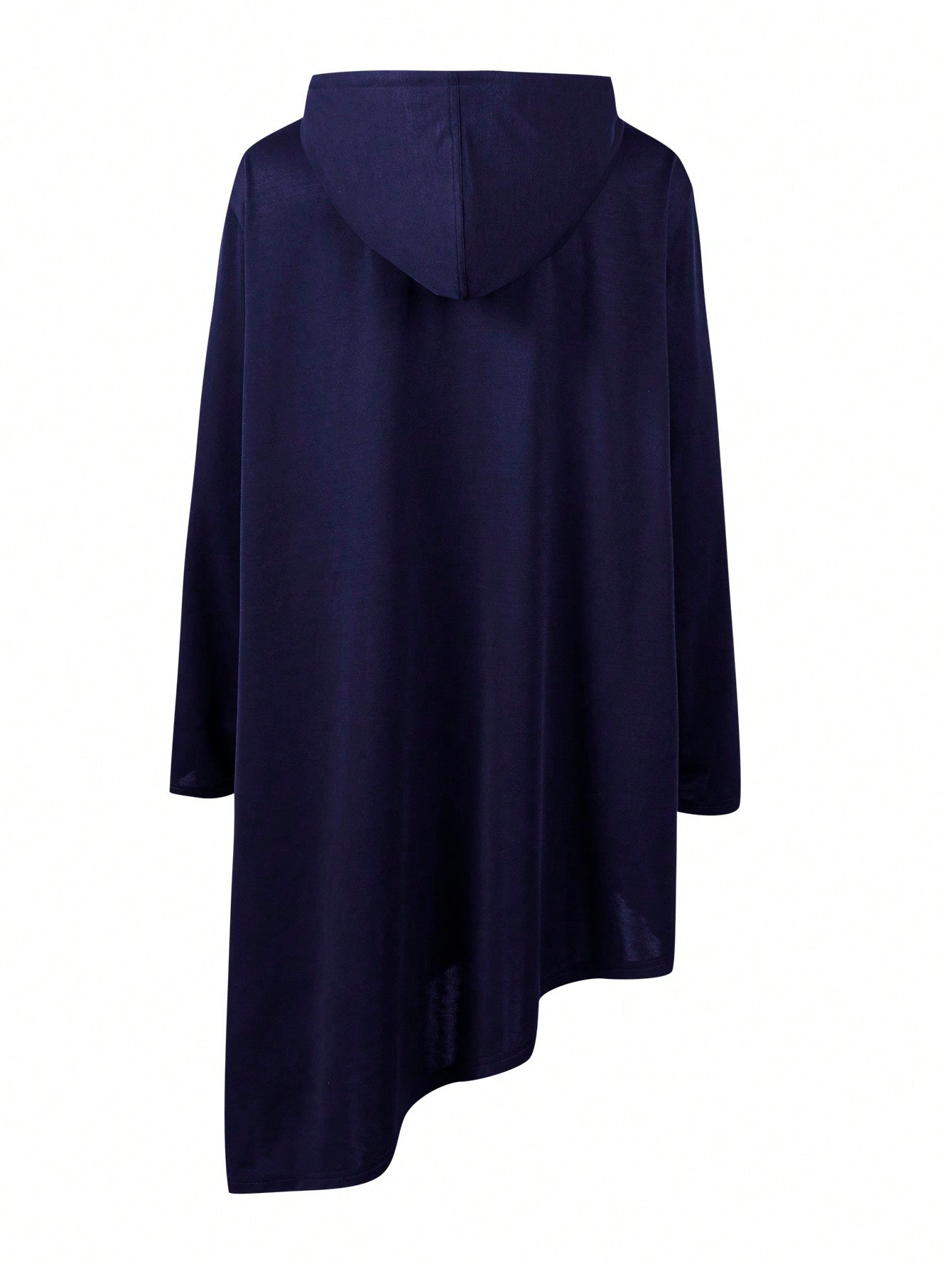 Manfinity LEGND Men Plus Solid Drawstring Hooded Asymmetrical Hem Longline Sweatshirt