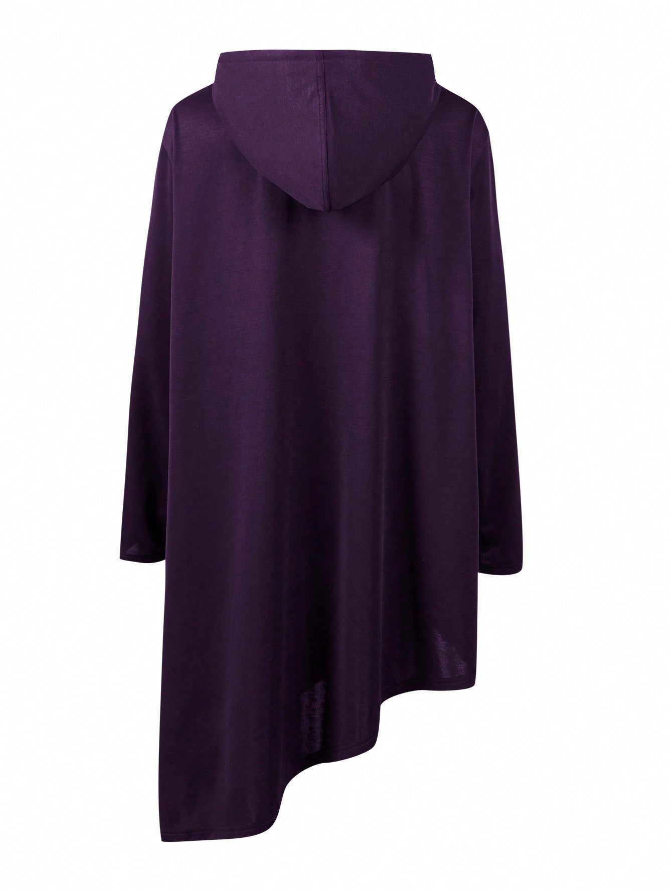 Manfinity LEGND Men Plus Solid Drawstring Hooded Asymmetrical Hem Longline Sweatshirt