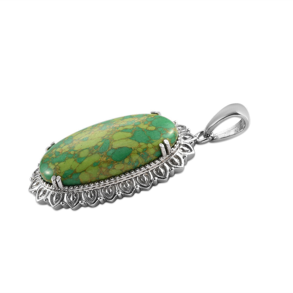 Mojave Green Turquoise Solitaire Pendant