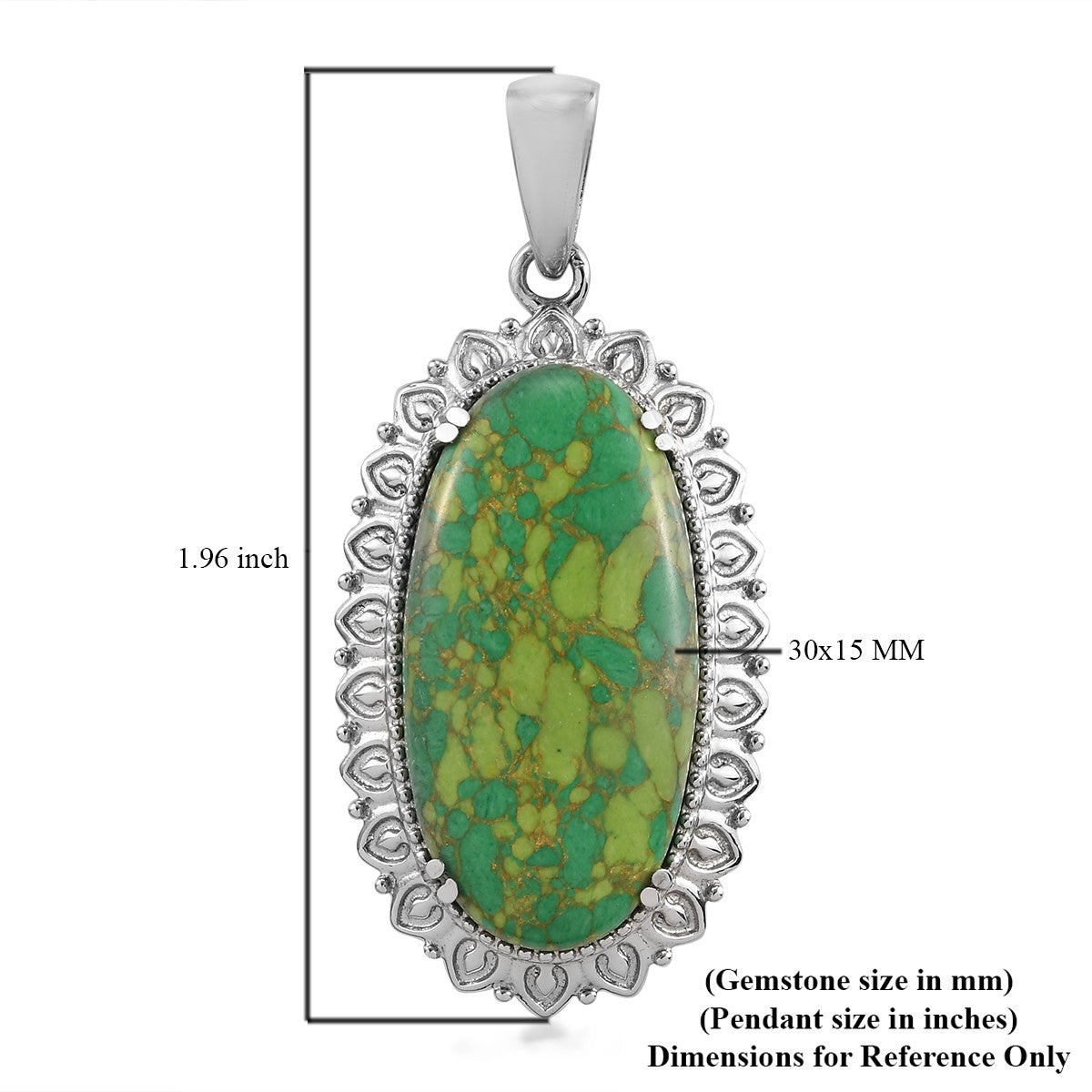 Mojave Green Turquoise Solitaire Pendant