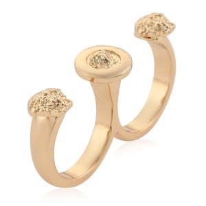 Andante Goldtone Double Finger Ring Size 7