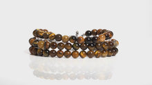 Load and play video in Gallery viewer, Spiritual Tiger&#39;s Eye 3 Strand Bracelet
