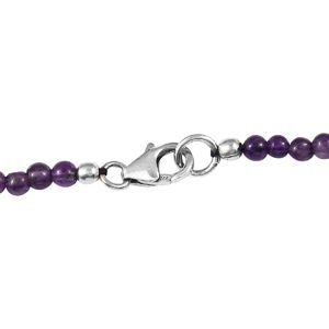 Amethyst Coin Pendant Necklace 20 Inches in Sterling Silver