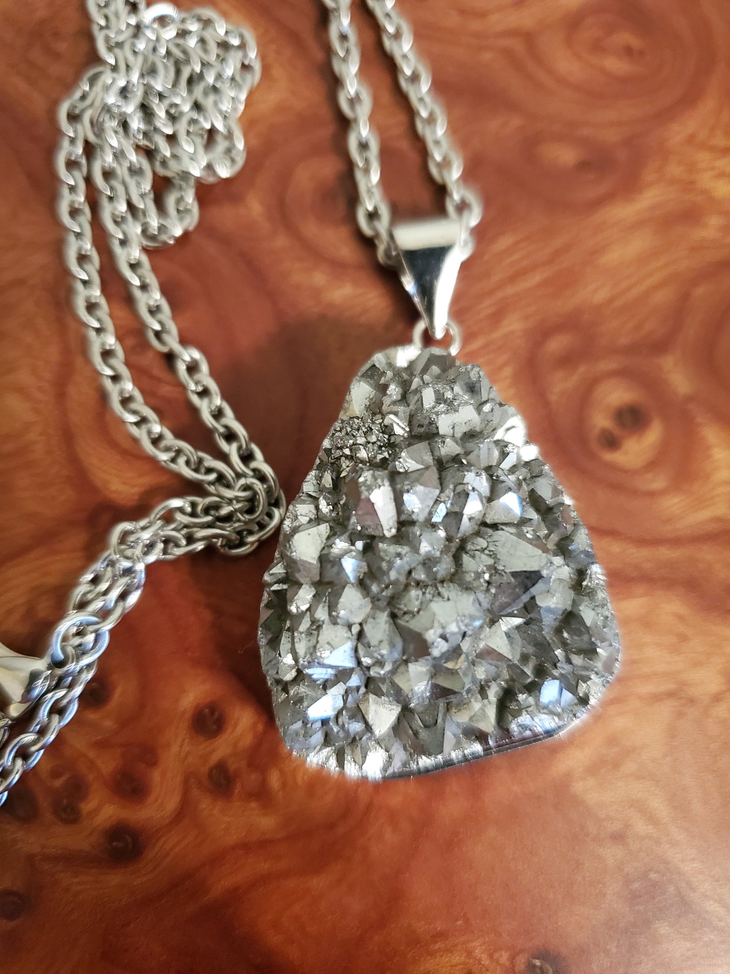 Drusy Necklace Silver Unisex - WHIMSICALIA