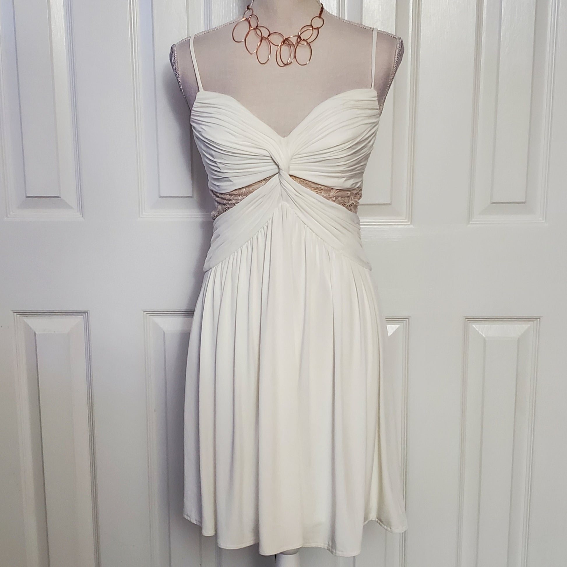 Vintage Sultry White Cocktail Dress Size 7