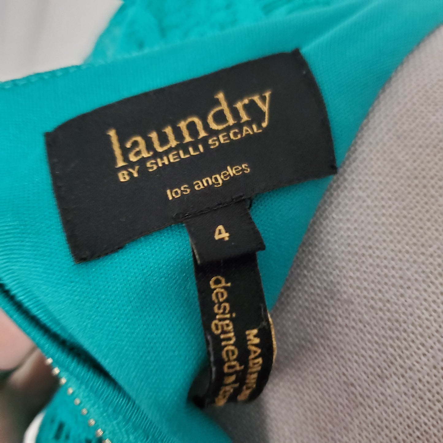 Teal Lace Shelli Scalloped Hem Shelli Segal Size 4