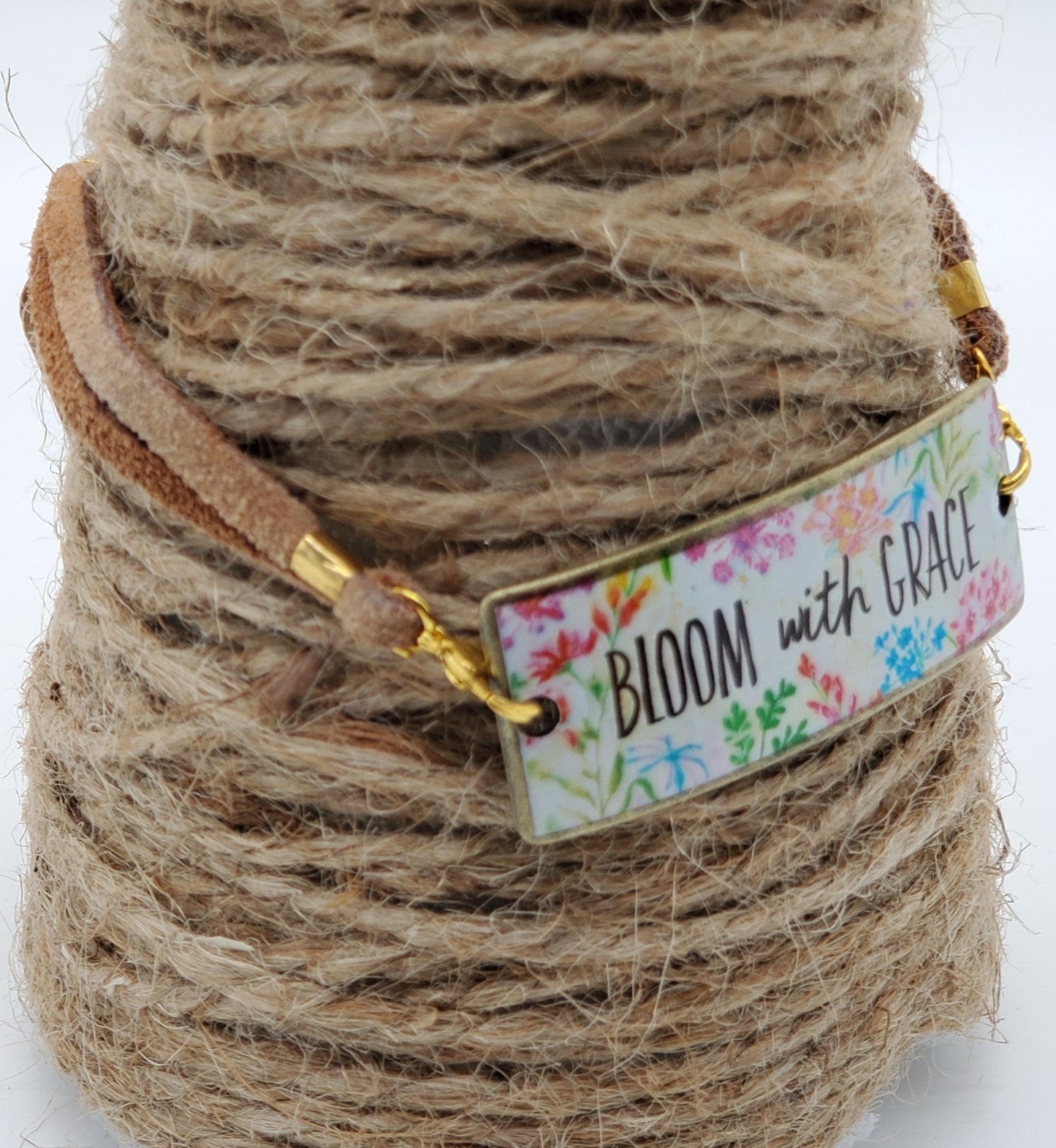 Handmade "Bloom with Grace" Leather Bracelet