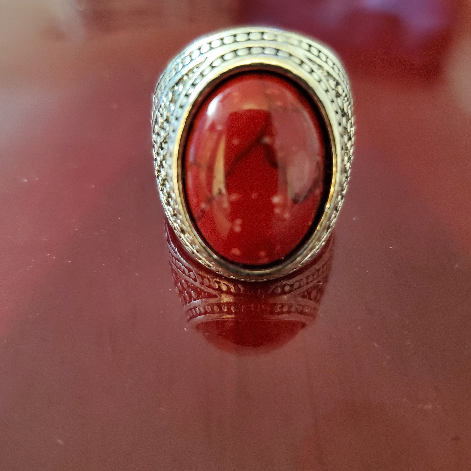 Red Jasper Ring Size 8