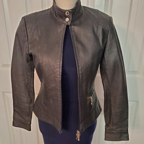 Ultra Chic Leather Scuba Jacket Size 6