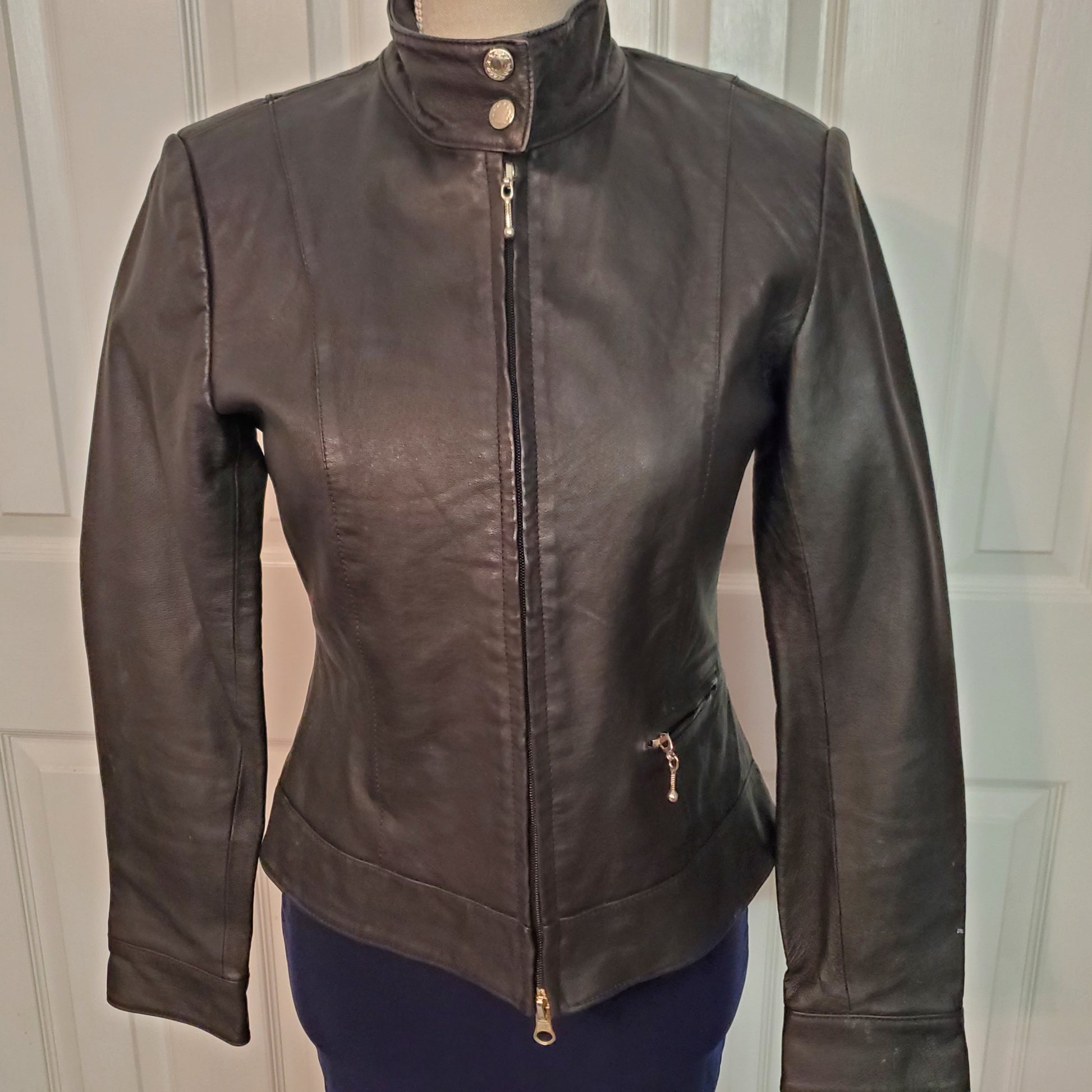 Ultra Chic Leather Scuba Jacket Size 6