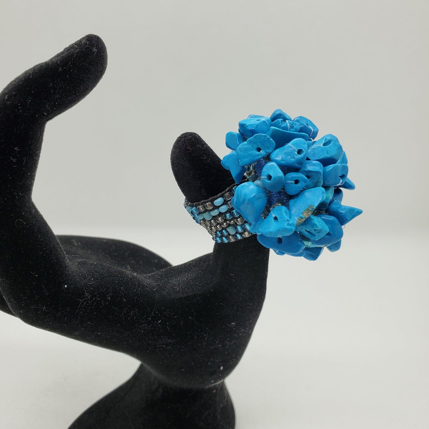 Turquoise Cluster Stretch Ring